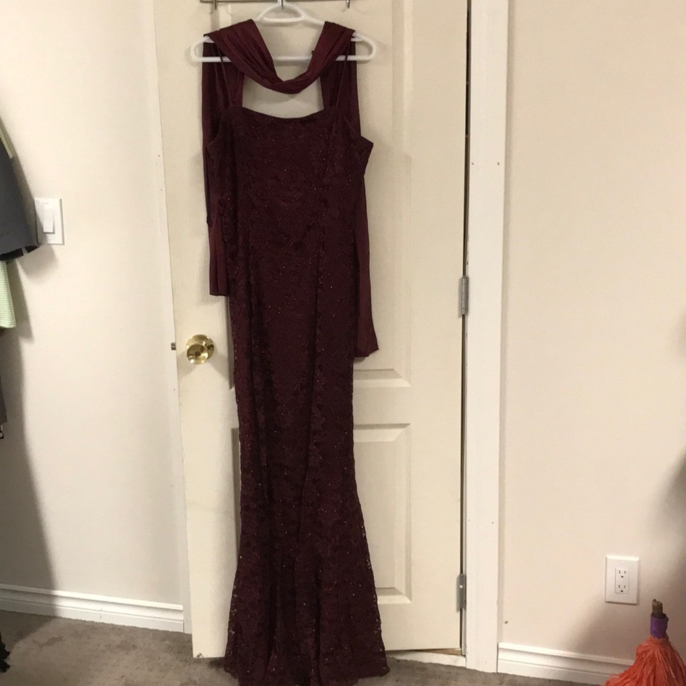 Evening gown Burgundy in color